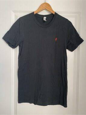 Specialized Men's Black Short Sleeve Skull Tee with Small Red Logo